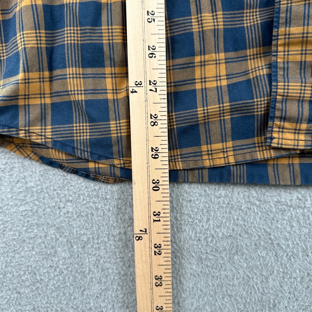Fox Racing Button Up Shirt Mens Large Blue Yellow Plaid Heritage Long Sleeve - Picture 3 of 7